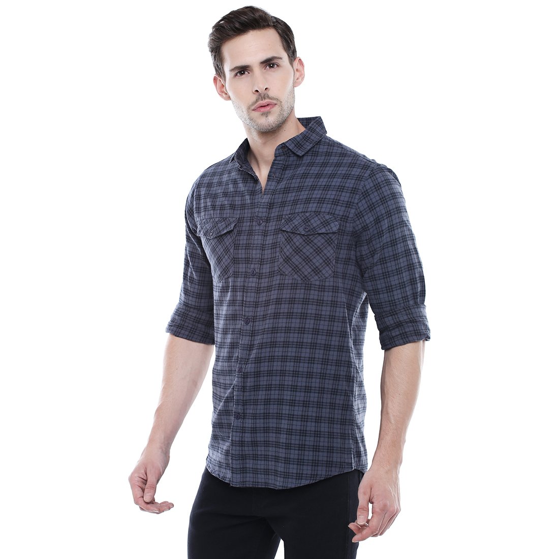 Alimens & Gentle Men's Button Down Regular Fit Long Sleeve Plaid Flannel Casual Shirts 